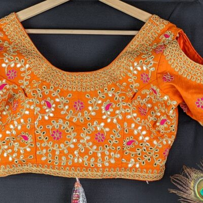 Orange Gota Patti Blouse