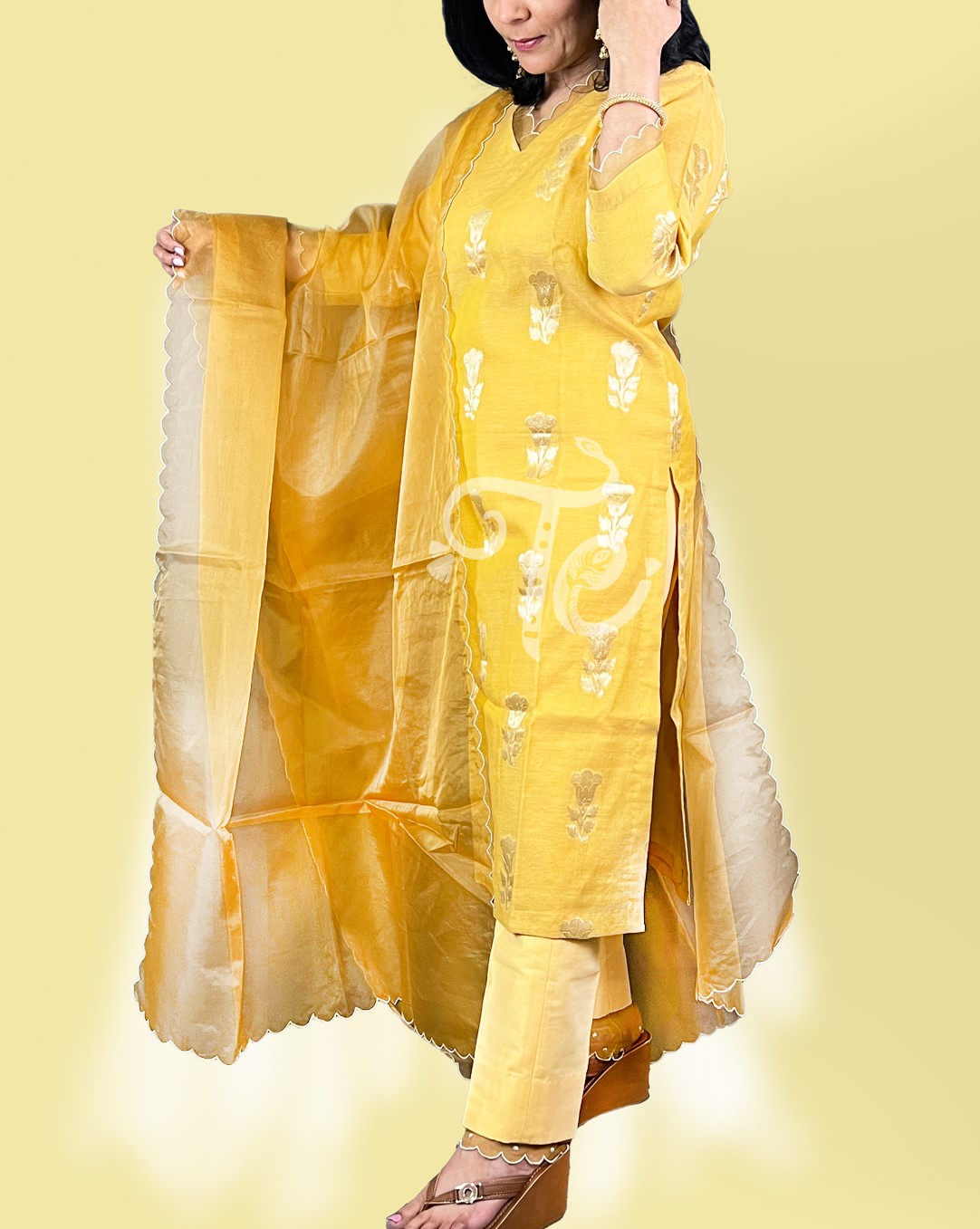 Handloom banarasi chanderi silk ladies suit