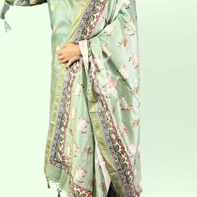 Chanderi silk banarasi suit