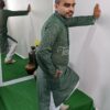 Bottle Green Chikankari Style Men's Ethnic Kurta Payjama Set